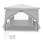 Tente Pavillon Tente de Jardin – Tente pratique pour la plage, montage facile avec Easy-Klett, parfait pour les fêtes 3x3m Blanc - Blanc - Einfeben