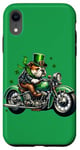 Coque pour iPhone XR St. Patricks Ride: Bulldog on a Classic Motorcycle