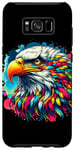 Galaxy S8+ Cool Bald Eagle Spirit Animal Illustration Tie Dye Art Case
