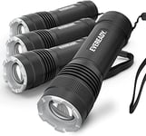 Energizer LED Torch (4-Pack) S300, IPX4 Water Resistant Tactical Torch, Bright Flashlights for Camping, Power Cuts, Outdoors MLTV321A