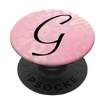 Pink Phone Grip Pop Up Holder with Initial G Leopard Design PopSockets PopGrip: Swappable Grip for Phones & Tablets