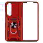 Stötsäkert fodral för Samsung Galaxy Z Fold 5 skjutbara kameraskydd Röd ring Röd