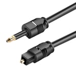 Guldpläterad Digital Optisk Ljudkabel / Toslink-kabel - 2m Svart