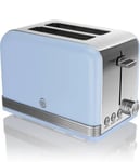 Swan ST19010BLN Retro 2-Slice Toaster with Defost/Reheat/Cancle Blue