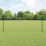 Staketstolpar 11 st U-Kanal Grön 80 cm Stål, vidaXL Hexagon Staket Grön 0,8x25 m Stål