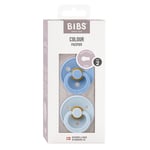 BIBS Pacifier Colour 2 PACK Latex Size 2 Sky Blue/Baby Blue Nappar 2 st