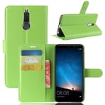 Huawei Mate 10 Lite - læder cover / pung - Grøn
