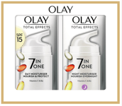 Olay Total Effects 7 in 1 Moisturiser Day & Night Cream 37ml SPF15 Smooths Glow