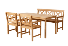 Cinas Sofiero spisebordsæt Teak 3-personers sofa, 2 lænestole og bord