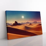 Desert View Vol.4 Canvas Wall Art Print Ready to Hang, Framed Picture for Living Room Bedroom Home Office Décor, 60x40 cm (24x16 Inch)