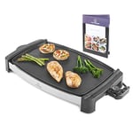 MisterChef® Electric Indoor or Outdoor Non Stick Grill Table Top BBQ Griddle Plate | 1800W | 2 Year Warranty | Free Recipe Book