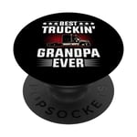 Best Truckin' Grandpa Ever Fête des Pères Trucker Papa Retro PopSockets PopGrip Interchangeable
