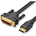 Câble Adaptateur hdmi a vers dvi - 2 m (ne convient pas pour la connexion aux ports Péritel ou vga), Noir - black