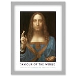 Leonardo Da Vinci Saviour Of The World Salvator Mundi Painting Artwork Framed Wall Art Print A4