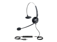 Yealink UH33 - Headset - på örat - kabelansluten - USB, 3,5 mm kontakt - svart - för Yealink SIP-T53, T54, T57, VP59, T58, VP59 Skype for Business HD IP Phone T41, T42, T48