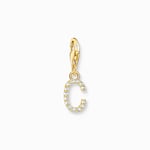 Thomas Sabo Charm-hängsmycke bokstaven C med vita stenar guldpläterad
