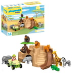 Playmobil 71594 1.2.3: Wildlife Adventure, with various animals, quad bike and slide, educational toy for toddlers to discover basic functions, playset suitable for children ages 12 Months+