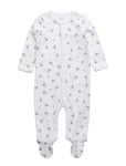 Polo Bear Cotton Coverall Långärmad Bodysuit White Ralph Lauren Baby