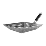 RUECAB - Paniers de cuisson pour barbecue, Plaques de cuisson pour barbecue- Grille à légumes pour barbecue, Panier de cuisson pour légume au barbecue- En Inox avec poignée- Dimensions: 40x40cm