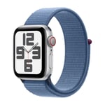 Apple Watch SE GPS + Cellular 40 mm hopea alumiinikuori, Talvensininen Sport Loop -ranneke