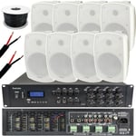 1600W LOUD Outdoor Bluetooth System 8x White Speaker Weatherproof Music Player