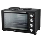 Electric Mini Oven with Grill and Double Hotplate Hob, 45 Litre, Prodex PX7145B