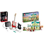 LEGO 21329 Ideas Fender Stratocaster DIY Guitar Model Building Set with 65 Princeton Reverb & 41730 Friends Autumn's House, Dolls House Playset with Accessories, Toy Horse & Mia Mini-Doll