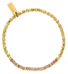 ChloBo GBPMCFR Peach Moonstone Gold Tone Sparkle Cube Jewellery