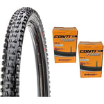 Maxxis Minion DHF Folding Dual Compound Exo/tr Tyre - Black, 29 x 2.30-Inch & Set of 2 x Continental B480 Bicycle Inner Tubes/MTB 29 Inches / 29 x 1.75-2.5 47-62/622 SV