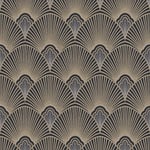 Sublime Non-woven Tapet - Art Deco Svart/Guld