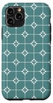 Coque pour iPhone 11 Pro Teal Tile Square Geometric Mediterranean Ocean Pattern
