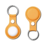 Apple AirTag Läderskal med nyckelring, gul
