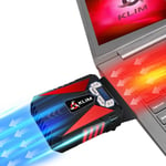 KLIM Cool Refroidisseur - PC Ventilo Portable Gamer - Ventilateur Haute Performance pour Refroidissement Rapide - Extracteur d'Air Chaud USB - Rouge