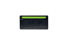 MediaRange MROS131 - tangentbord - kompakt - med pekplatta, telefonhållare - QWERTZ - Tysk/östrigsk/schweizisk - sort/grön