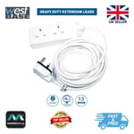 MASTERPLUG EXS1324W HEAVY DUTY 4M 13A 2 GANG SOCKET EXTENSION CABLE LEAD WHITE