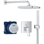 GROHE EUROCUBE engreppsblandare 158x158/ø210mm extra delar m/huvud/hög
