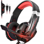 (ROUGE) Casque de jeu PS4 xbox