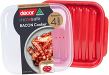 Décor Cuiseur à bacon pour micro-ondes | Plateau anti-éclaboussures avec couvercle | Passe au lave-vaisselle | Sans BPA