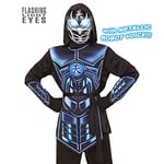"CYBER NINJA" (hooded coat, tabard, belt, arm guards, mask with flashing light eyes & 3 robot voice sounds) (3 x AAA batteries included) - (164 cm / 14-16 Years)