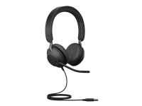 Jabra Evolve2 40 SE MS Stereo - Headset - på örat - kabelansluten - USB-A - ljudisolerande - Certifierad för Microsoft-teams