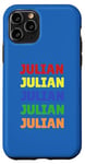 Coque pour iPhone 11 Pro Pile de noms colorés Julian | Pride in your name
