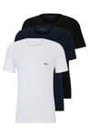 HUGO BOSS  Crew Neck Cotton 3 Pack T-Shirt White Navy Black Medium 50475284 BNIB