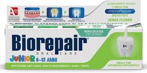 Biorepair Junior Oral Care Toothpaste, Fluoride Free with Mint Extract, 75 ml