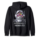 Funny AI Artificially Inebriated Drunk Robot Stoned Tipsy Zip Hoodie