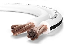 Oehlbach Speaker Wire SP-40 - câble de Haut-Parleur stéréo Hi-FI - câble de Haut-Parleur avec OFC (cuivre sans oxygène) 2x4,0 mm² - câble de Haut-Parleur à Mini-Bobine - Blanc 20m