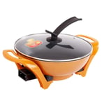 Multifunctional electric hot pot, vacuum gold ingot pot, electric heating pan, non-stick electric wok, health-saving, energy-saving electric pan, non-stick rice cooker, easy to clean, suitable for fam