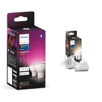 Philips Hue White and Colour Ambiance Smart Light 2 Pack [GU10 Spot] with Bluetooth. Works & New White Smart LED Light Bulb 2 Pack [GU10 Spot] with Bluetooth Works with Alexa, GooglEE