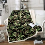 Camo Sherpa Blanket force Hidden Armygreen Fleece Throw Blanket Retro Camouflage Pattern Print Plush Blanket Modern Marble Texture Fuzzy Blanket for Sofa Bed Couch Double 60x79 Inch Size