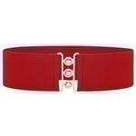 5 cm brett elastiskt bälte Stretchigt bälte brett midja Vintage Stretch Red