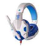 Kurphy White & Red & Blue SY830MV Adjustable Length Hinges 3.5mm Surround Stereo Gaming Headset Headband Headphone with Mic for PC